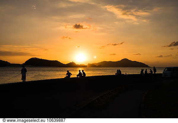 Sunset over the Kerama Island  viewed from Zamami Island  Japan