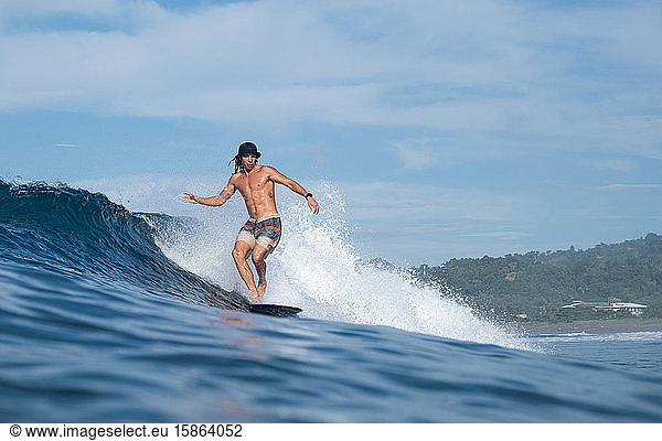Surfing the sunrise in Costa Rica
