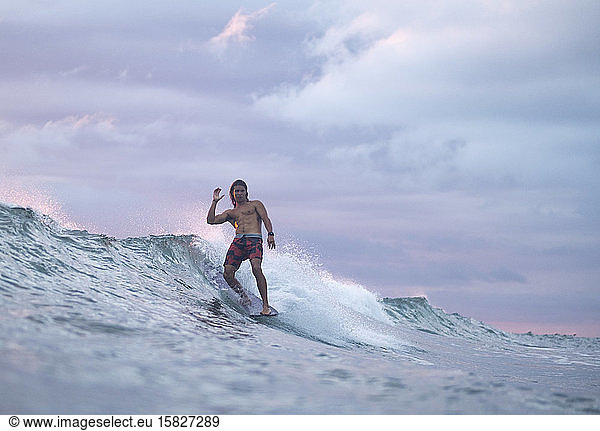 Surfing the sunrise in Costa Rica