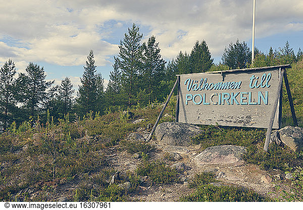 Sweden  Jokkmokk  Polar circle sign