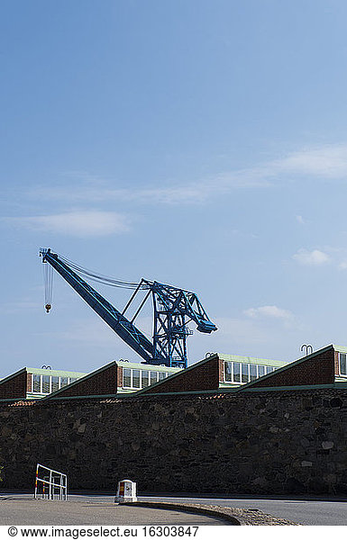 Sweden  Karlskrona  harbour crane at naval harbour