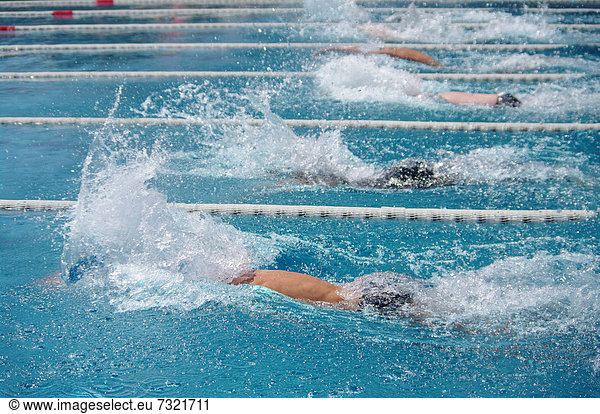 Swimmers during a competition