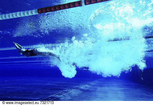 Swimmers during a competition