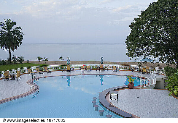 Swimming pool at Kivu Sun Hotel  Gisenyi  Rwanda
