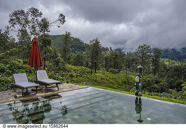 swimming pool on overcast day in the highlands of Sri Lanka