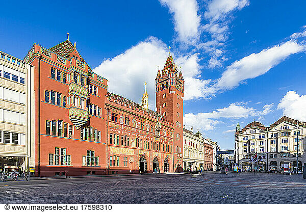 Switzerland  Basel-Stadt  Basel  Market square in front of Basel Town Hall