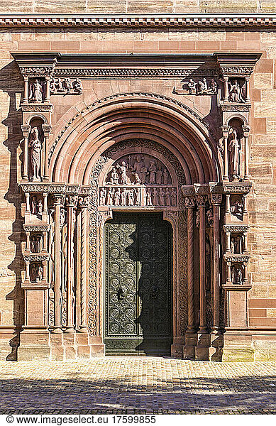 Switzerland  Basel-Stadt  Basel  Ornate entrance of Basel Minster