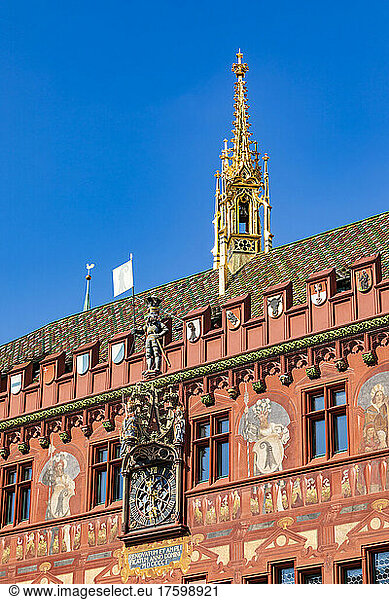 Switzerland  Basel-Stadt  Basel  Ornate exterior of Basel Town Hall