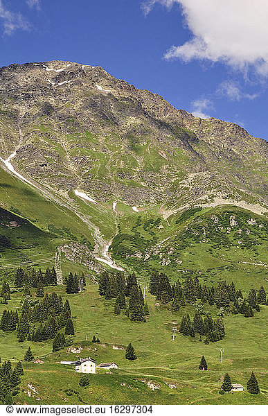 Switzerland  Canton of Graubuenden  View from San Bernadino to Swiss Alps