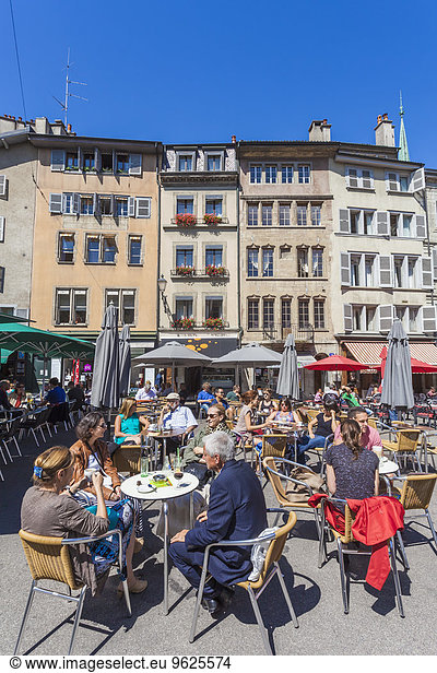 Switzerland  Geneva  cafes and restaurants at Place du Bourg-de-Four