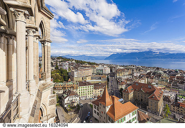 Switzerland  Lausanne  cityscape from cathedral Notre-Dame