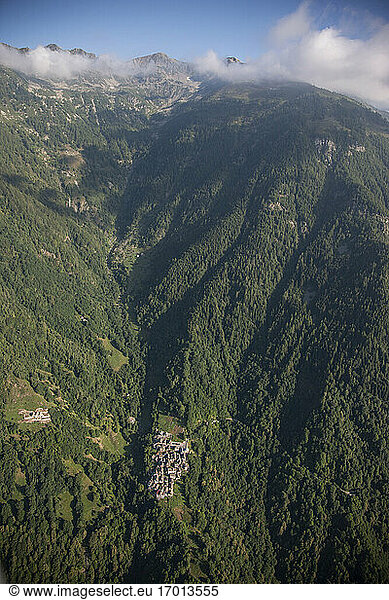 Switzerland  Monte Rosa  Green mountain landscape