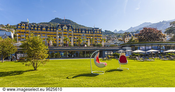 Switzerland  Montreux  garden of hotel Le Montreux Palace