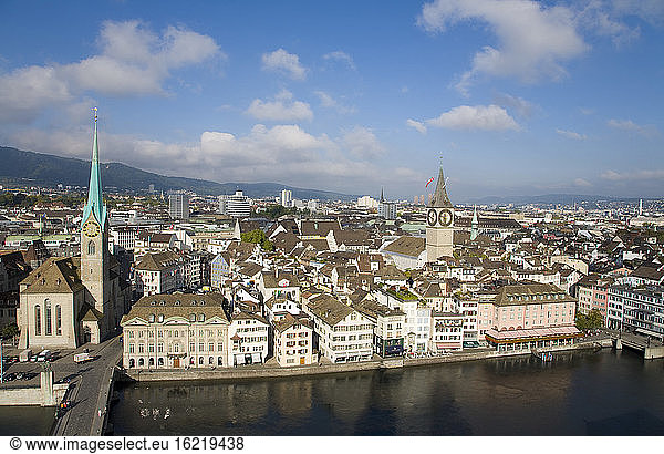 Switzerland  Zurich  Citiscape  elevated view