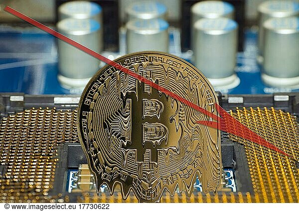 Symbolbild für den Niedergang des Bitcoins