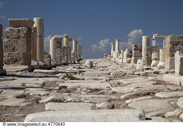 Syria Straße Ausgrabungsstätte Museum Laodicea Denizli Lykien Türkei Asien