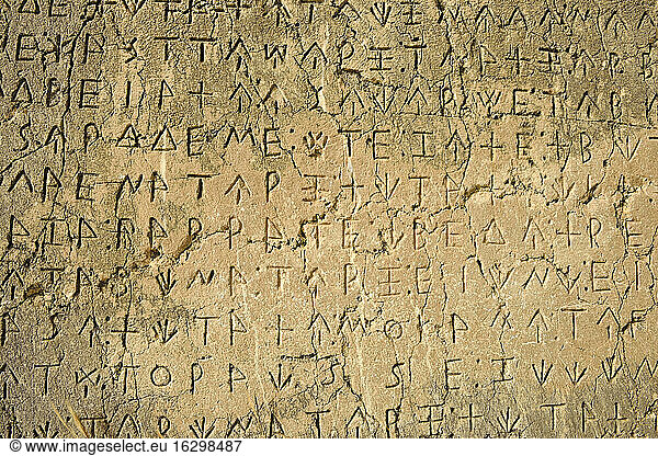 Türkei  Lykien  lykische Inschrift  archäologische Stätte von Xanthos  Unesco-Weltkulturerbe