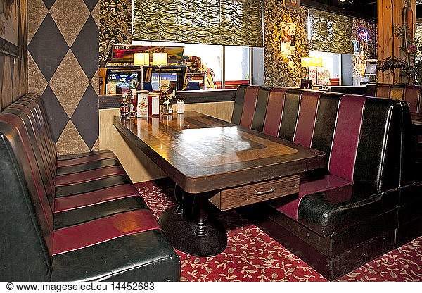 Table and Booths at an Americana Diner