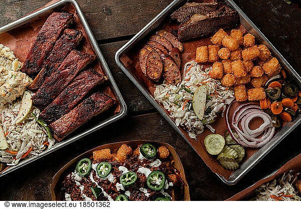 Tabletop Scene of Texas Barbecue