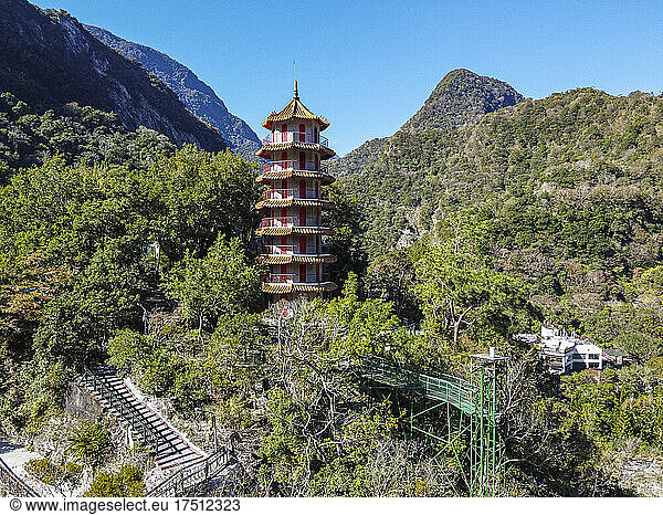Taiwan  Hualien county  Taroko National Park  Tianfeng Pagoda and Tianxiang recreational area