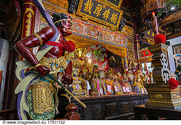 Taiwan  Tainan  Altar and statue at Grand Mazu Temple