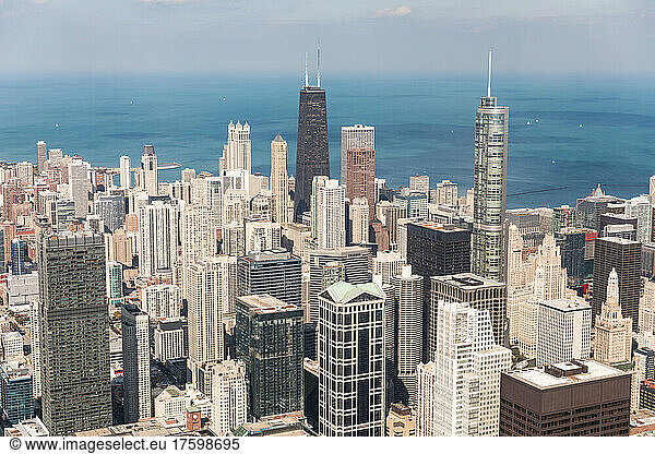 Tall building by Lake Michigan at Chicago  USA