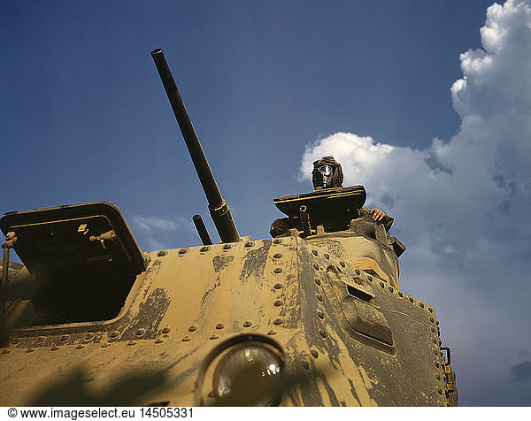 Tank Commander  Fort Knox  Kentucky  USA  Alfred T. Palmer for Office of War Information  June 1942