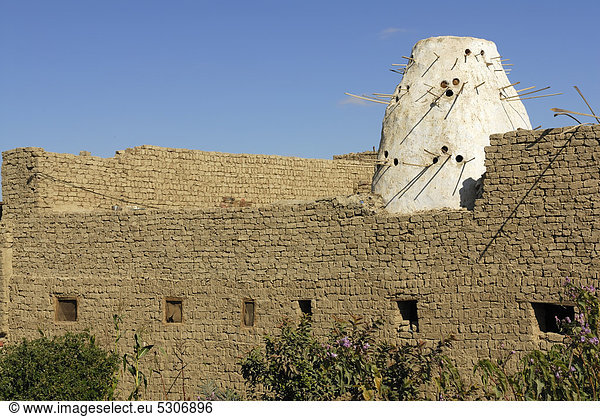 Taubenhaus  Ortschaft zwischen Oase Farafra und Oase Dakhla  Libysche Wüste  Ägypten  Afrika