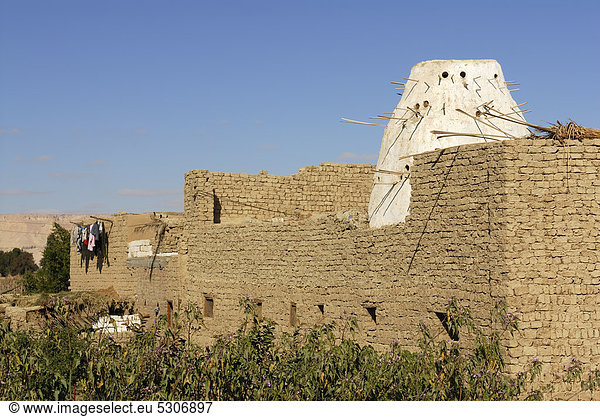 Taubenhaus  Ortschaft zwischen Oase Farafra und Oase Dakhla  Libysche Wüste  Ägypten  Afrika