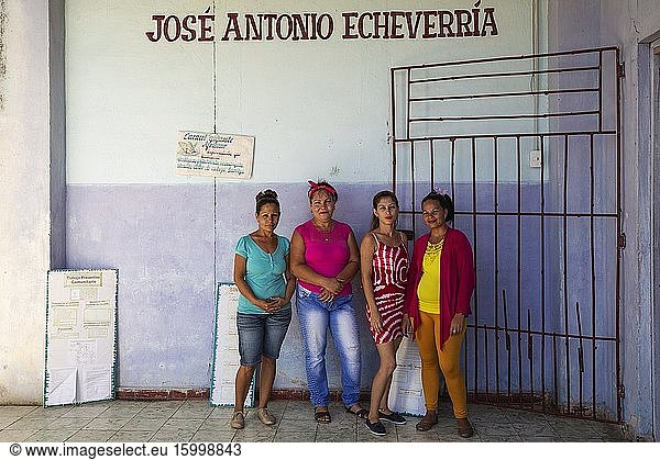 Teachers at a rural primary school. Vicinity of Manzanillo  Granma province  Cuba.