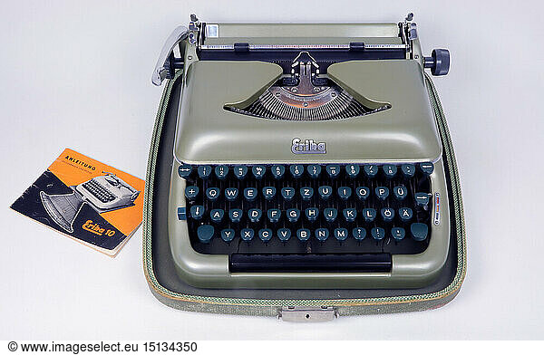 technics  mechanical portable typewriter Erika 10  design by factory  fabricator: VEB typewriter factory Dresden  1958