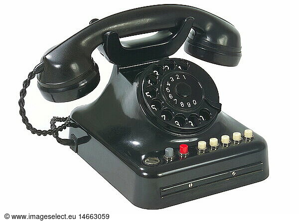 technics  telephone  black telephone typ W 48  used in post offices  Germany  1959