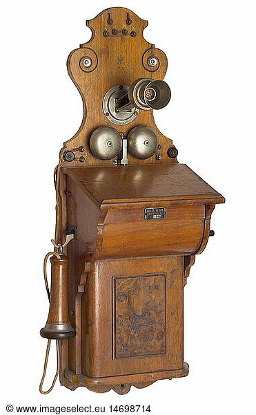 technics  telephones  wall telephone 'OB' with desk form  made by Friedrich Reiner  Munich  Germany  1899