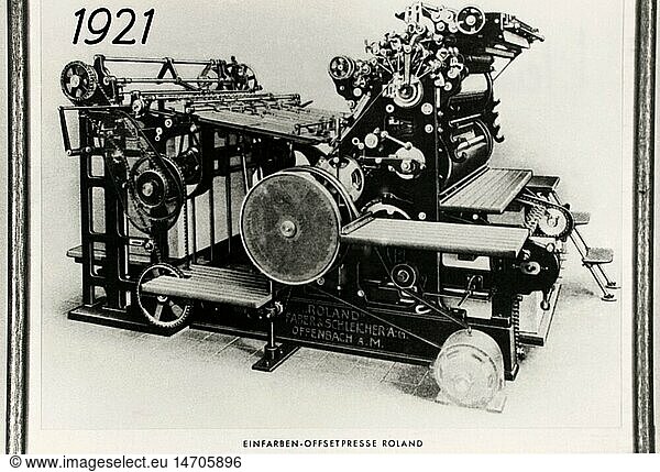 technics  typography  printing press  Roland  Faber und Schleicher AG  Offenbach  Germany  1921