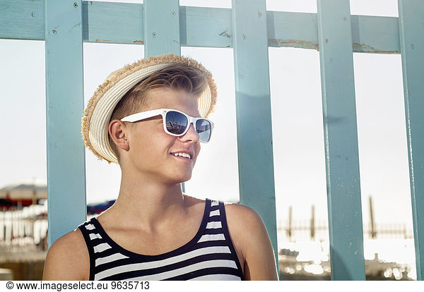 Teenager holiday relaxing sunglasses sunbathing