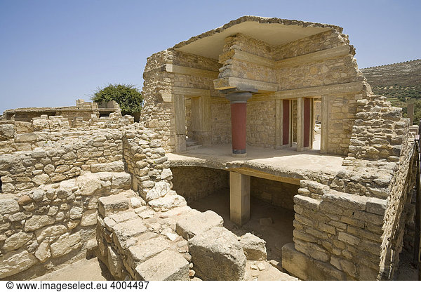 Teilbereich der Südpropyläen auf dem Gelände der minoischen Ausgrabung von Knossos  Heraklion  Insel Kreta  Griechenland