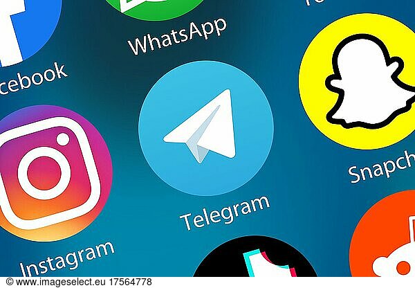 Telegram Logo soziale Medien Icon soziales Netzwerk im Internet Hintergrund in Stuttgart  Deutschland  Europa
