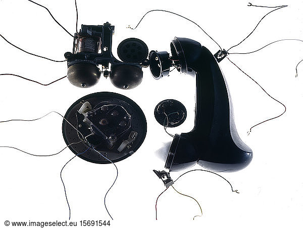 telephones  taken apart  communication