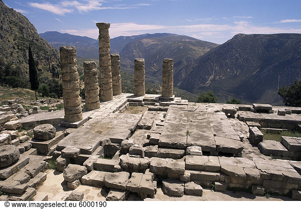 Tempel des Apollon  Delphi  UNESCO World Heritage Site  Griechenland  Europa