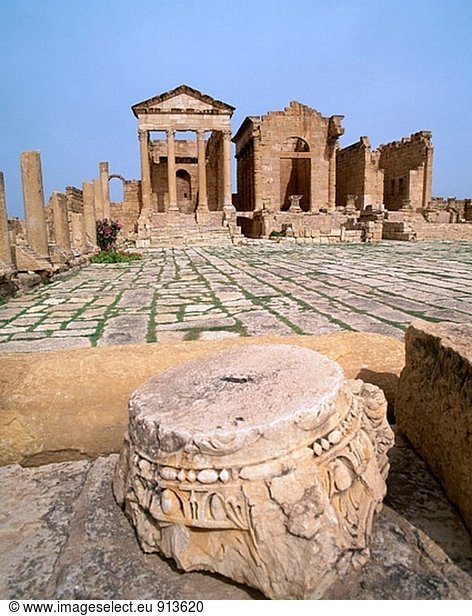 Tempel des Jupiter und Juno an der alten römischen Stadt von Sbeitla. Tunesien