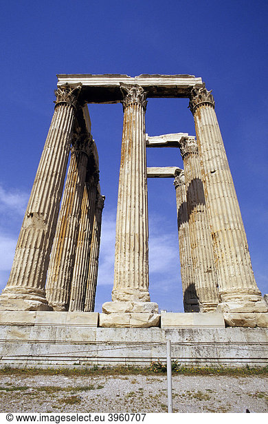 Tempel des olympischen Zeus  Olympieion  Athen  Griechenland  Europa