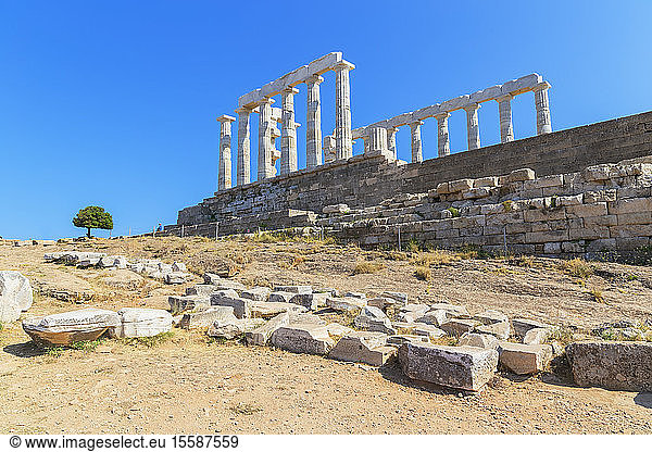 Tempel des Poseidon Kap Sounion Attika Griechenland