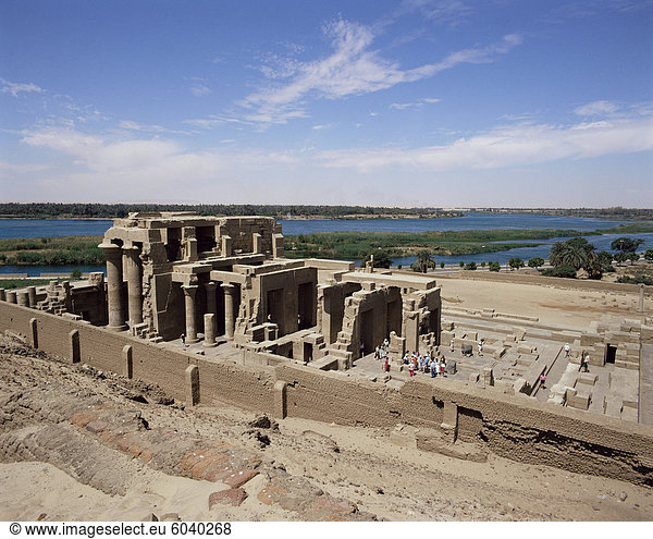 Tempel des Sobek und Haroeris,  Kom Ombo,  Ägypten,  Nordafrika,  Afrika