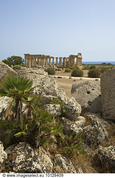 Tempel E Tempel der Hera Selinunt Trabant Sizilien Italien Europa