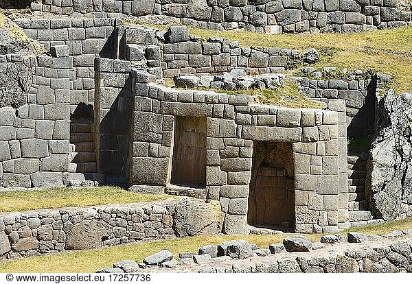 Tempelanlage des Wasserheiligtums der Inka  Tambomachay  Region Cusco  Provinz Urubamba  Peru  Südamerika