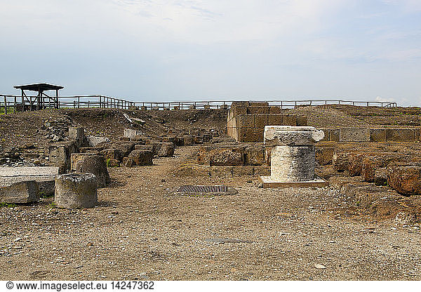 Tempio Grande ruins  Parco Archeologico di Vulci  Lazio  Italy