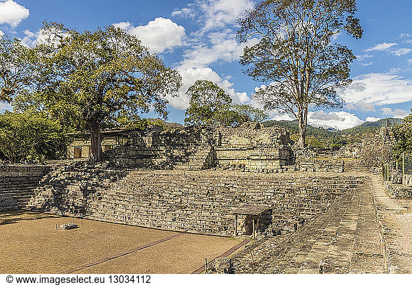 Temple 22 in East Court in Copan Ruins  UNESCO World Heritage Site  Copan  Honduras