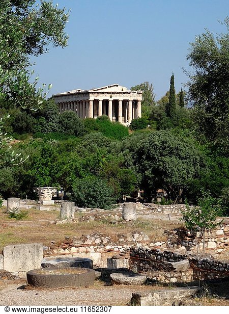 Temple Of Hephaestus In Ancient Agora Of Athens  Greece.