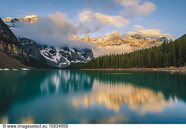 Ten Peaks reflected in Moraine Lake  Banff AB