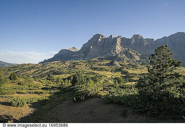 Tena valley and Pyrenees in Huesca Aragon Spain.